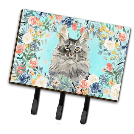 Carolines Treasures Maine Coon Spring Flowers Leash or Key Holder CK3393TH68